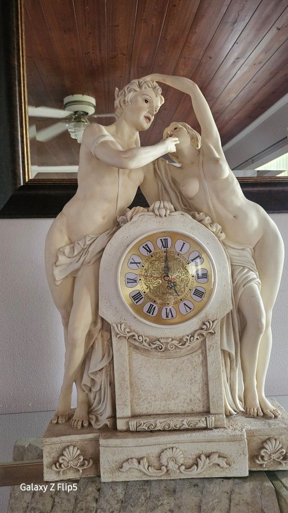 Garden Statue With Clock