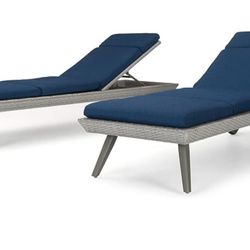 RST Resin Wicker Patio Lounge Chair Set & Multi Purpose Table 