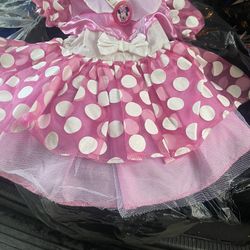 Minnie mouse size 2 dress and carrying basket on