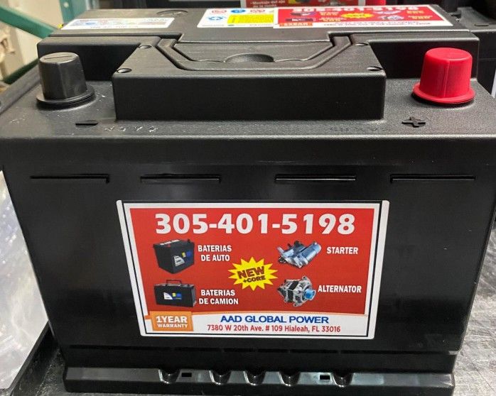 Group-47 new car battery, 1-year warranty 