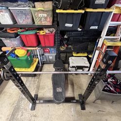 Marcy pro training bench, fitness gear weights ETC