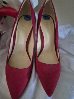 Red Suede Pumps 