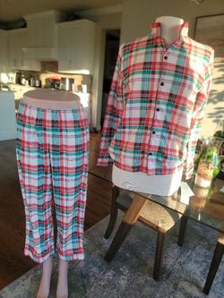Kids L Flannel Pajama Set. Cat & Jack.  100% Recycled Polyester.