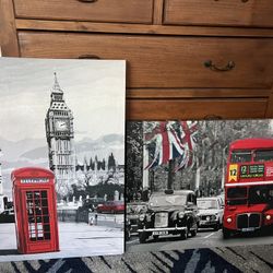 London Canvas Photo Paintings- Set Of 2 