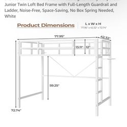  Lofted Twin Size Bed 
