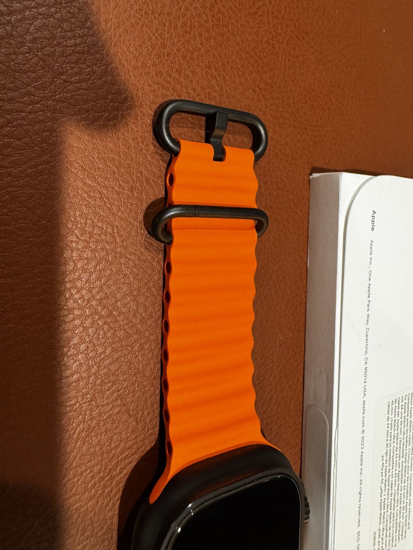 Orange & BLACK TITANIUM GENUINE Apple Watch Ocean Band NOT SOLD IN STORES!