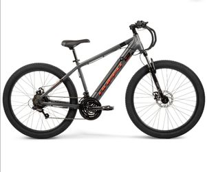 Huffy 27.5" Vertis 36V Electric Mountain Bike, Fits Riders 60"+, Gray, Adult, Unisex