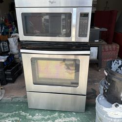 Whirlpool Glass top Oven Range And Microwave