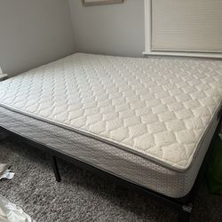 Queen Serta perfect sleeper mattress & frame - BARELY USED