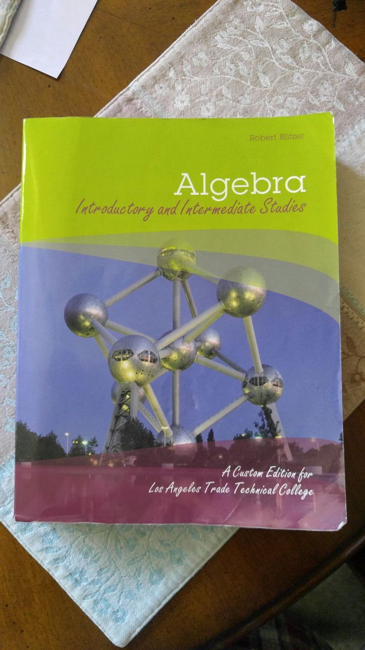 Math book LATTC Algebra introductory and intermediate seventh edition Robert Blitzer