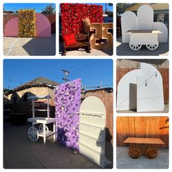 Wood Walls / Flower Wall / Candy Cart