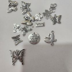 Set Of 10 Mixed Butterfly Charms