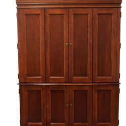 Solid Cherry Wood Vintage Computer Cabinet