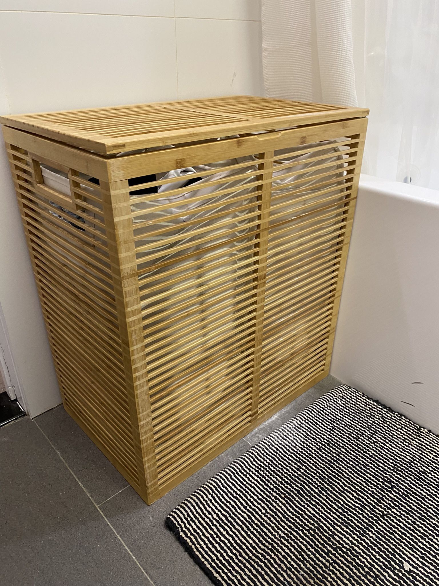 Zen Divided Bamboo Hamper - Paid $170 At The Container Store