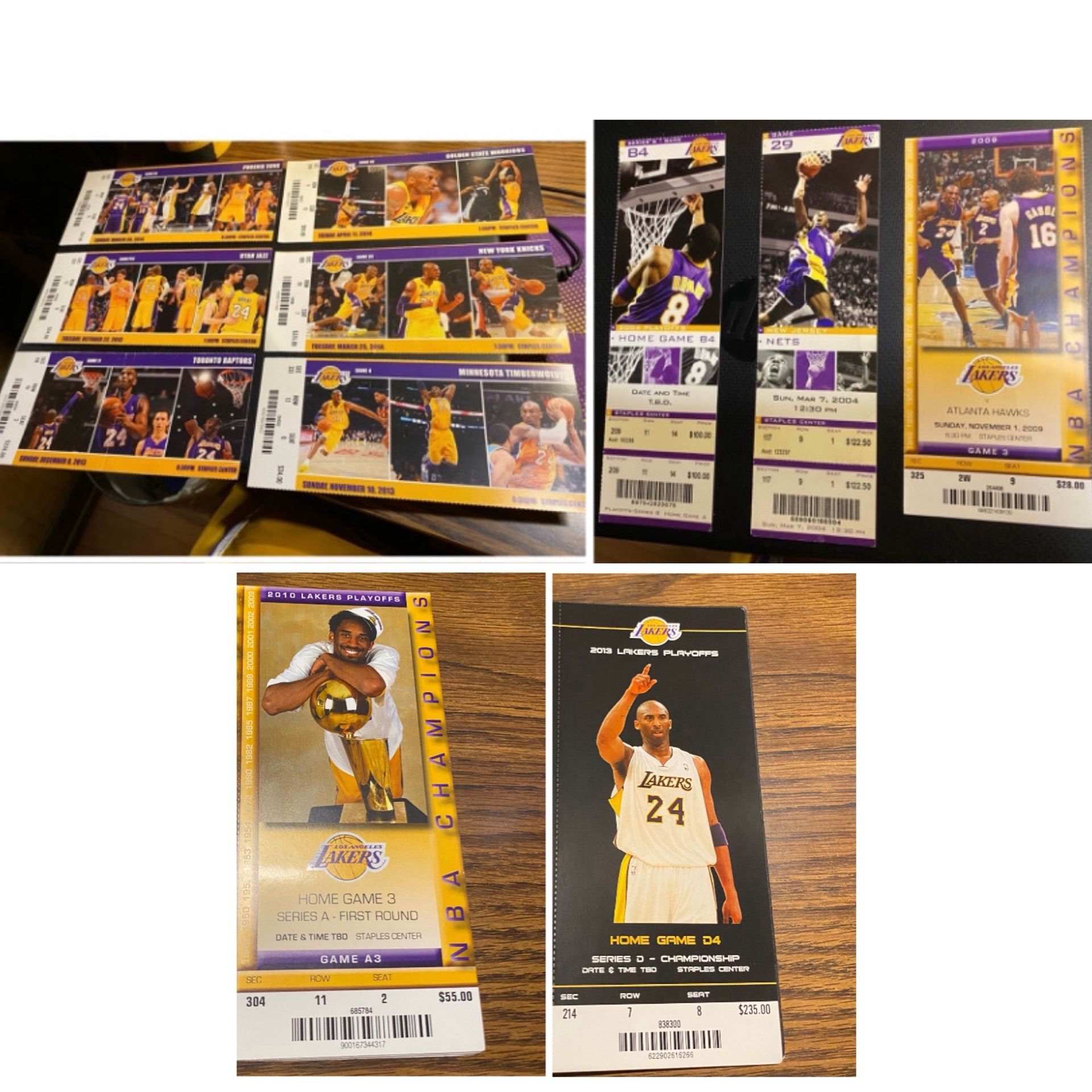 Kobe Bryant Lakers Used Game Ticket Stubs