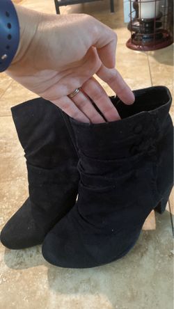 Black suade boots size 10
