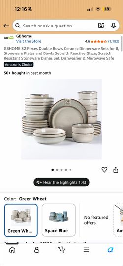 32 piece stoneware dinner set