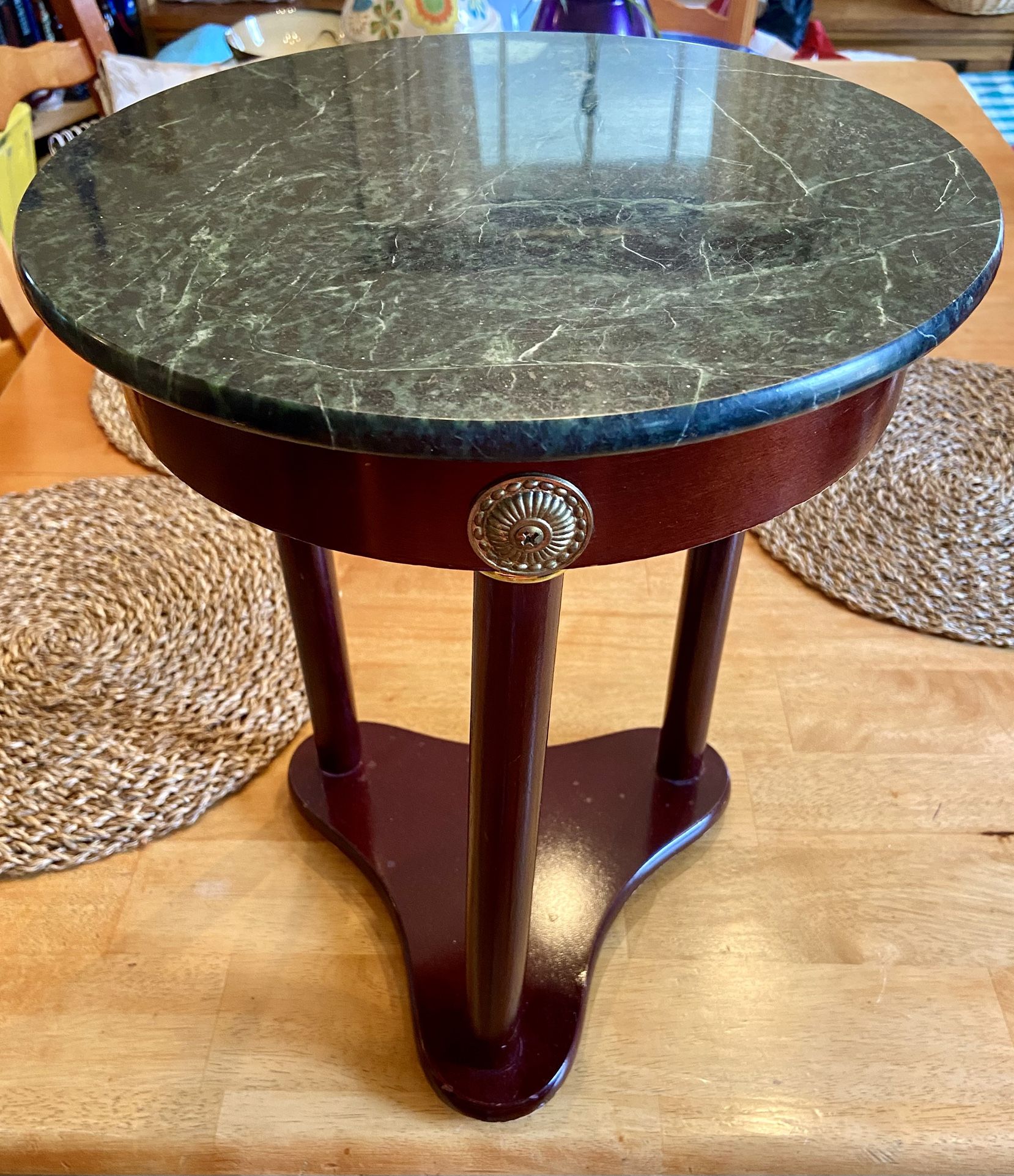 Green Marble Plant Stand