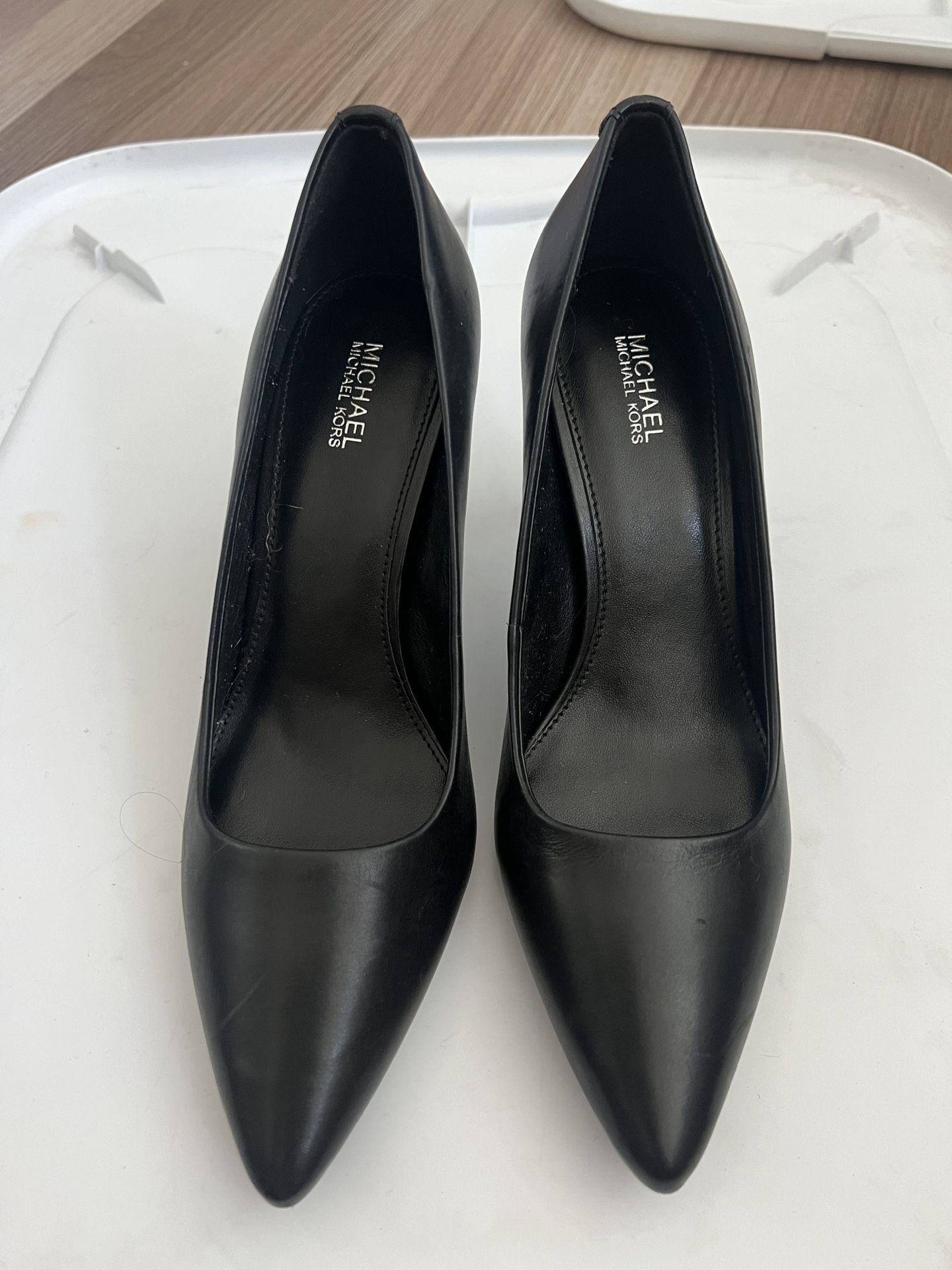 Black Michael Kors Dorothy Flex Pump Leather Heels