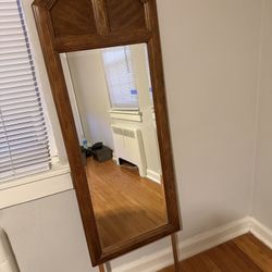 Mid Century Oak Mirror - Like New 