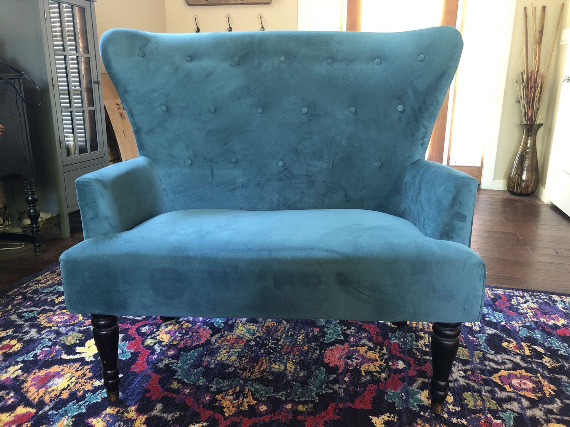 Turquoise sofa chair/loveseat