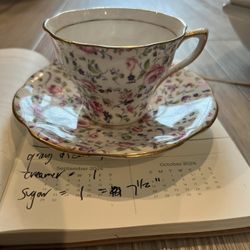 ROSINA Rose Chintz TEA CUP AND SAUCER Set Fine Bone China England