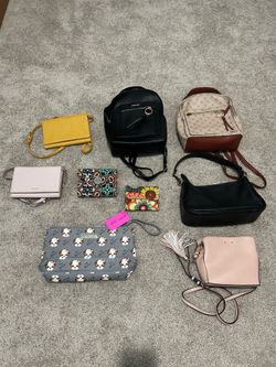 Lot of 8 different bags/wallets. Nine west, Vera Bradley, and Coach.