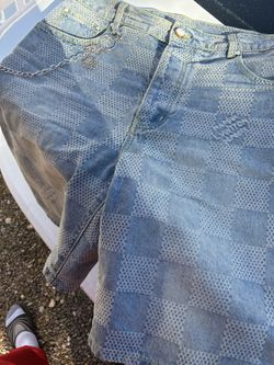Louis Vuitton Denim Checkered Shorts