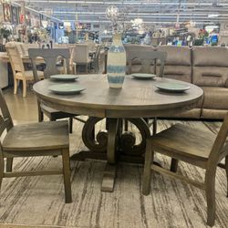All Wood Dining Table With 4 Chairs 