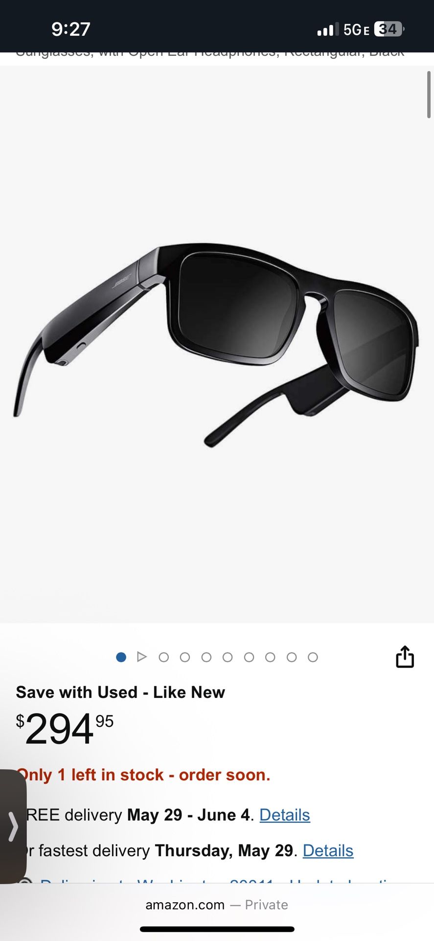 Bose Tenor Bluetooth Polarized Sunglasses
