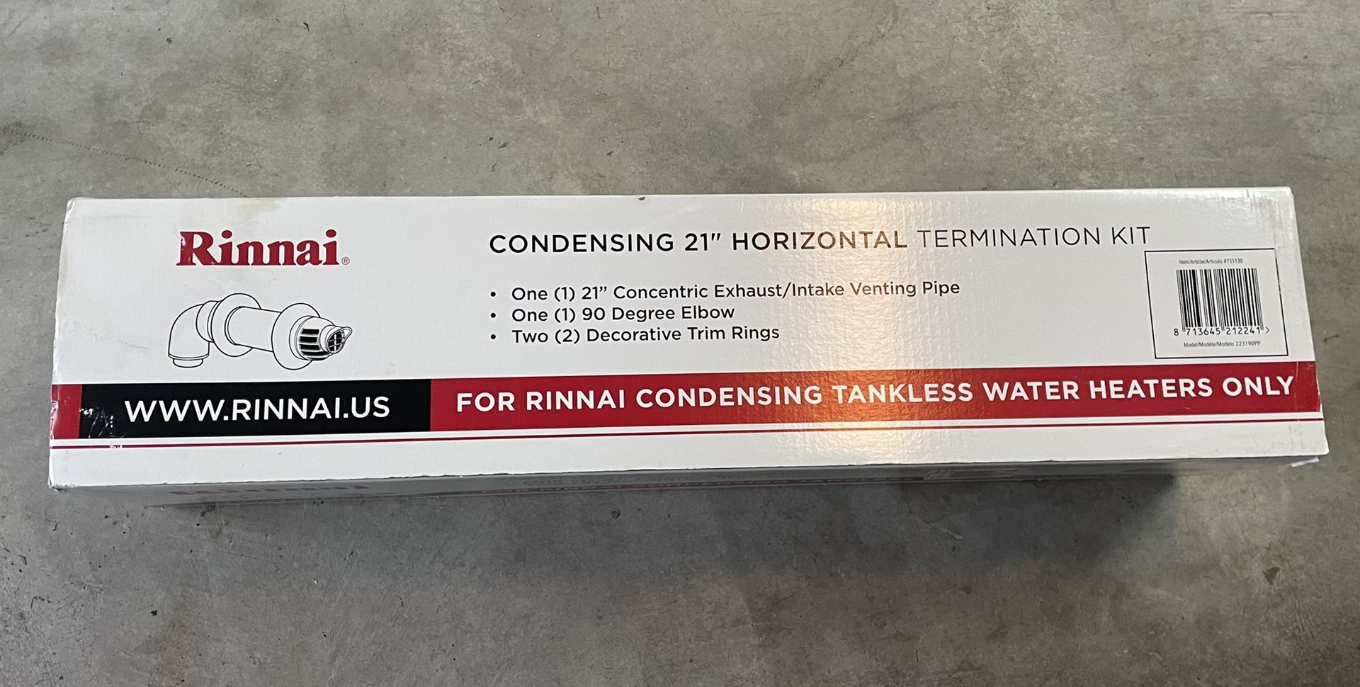 Rinnai 21" condensing horizontal termination kit stores