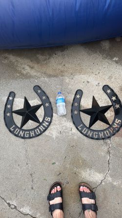 Pair of Western Longhorn Horseshoe Wall Decor – Rustic Metal Set (2)