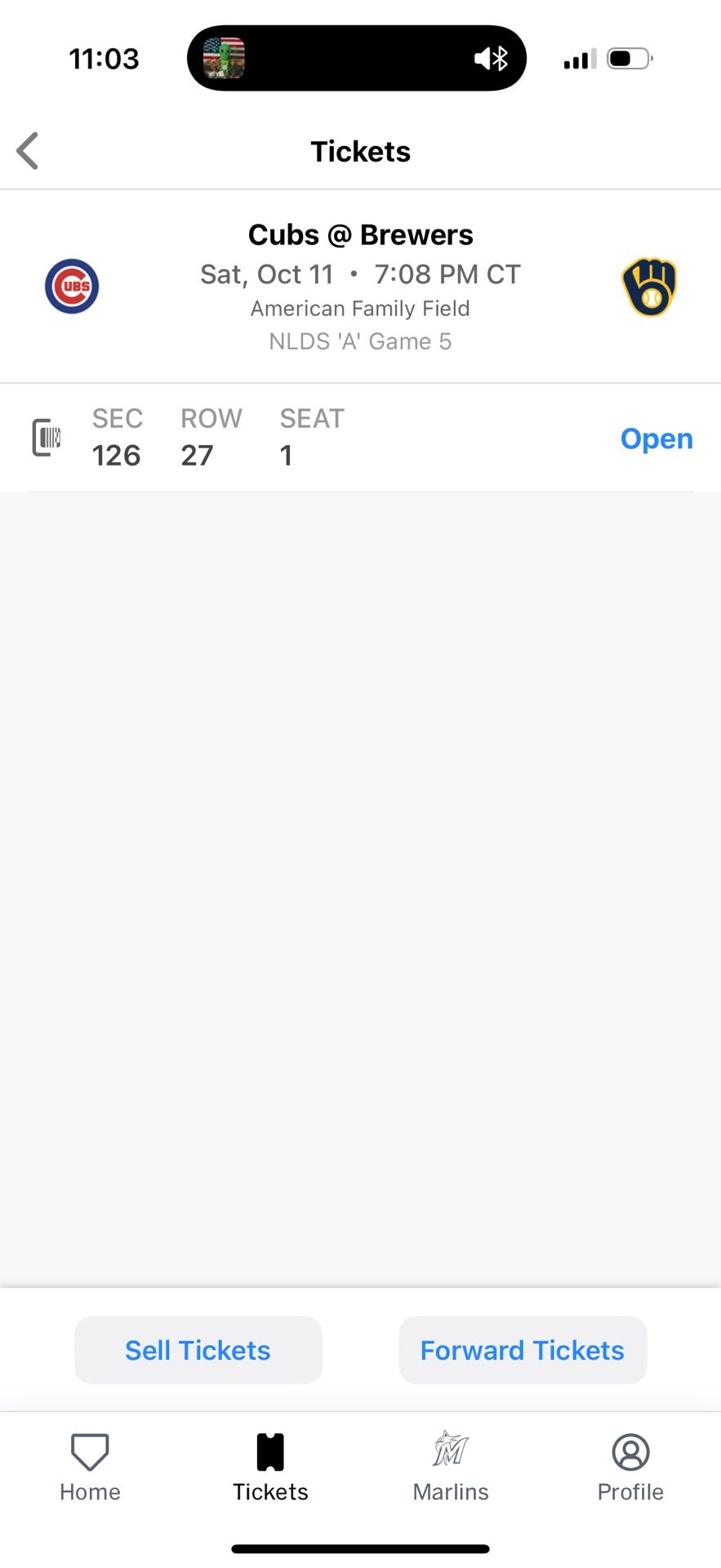 Cubs Brewers Game 5 Ticket