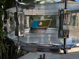 Vintage Ludwig Clear Vistalite 5x14 10 Lug Snare