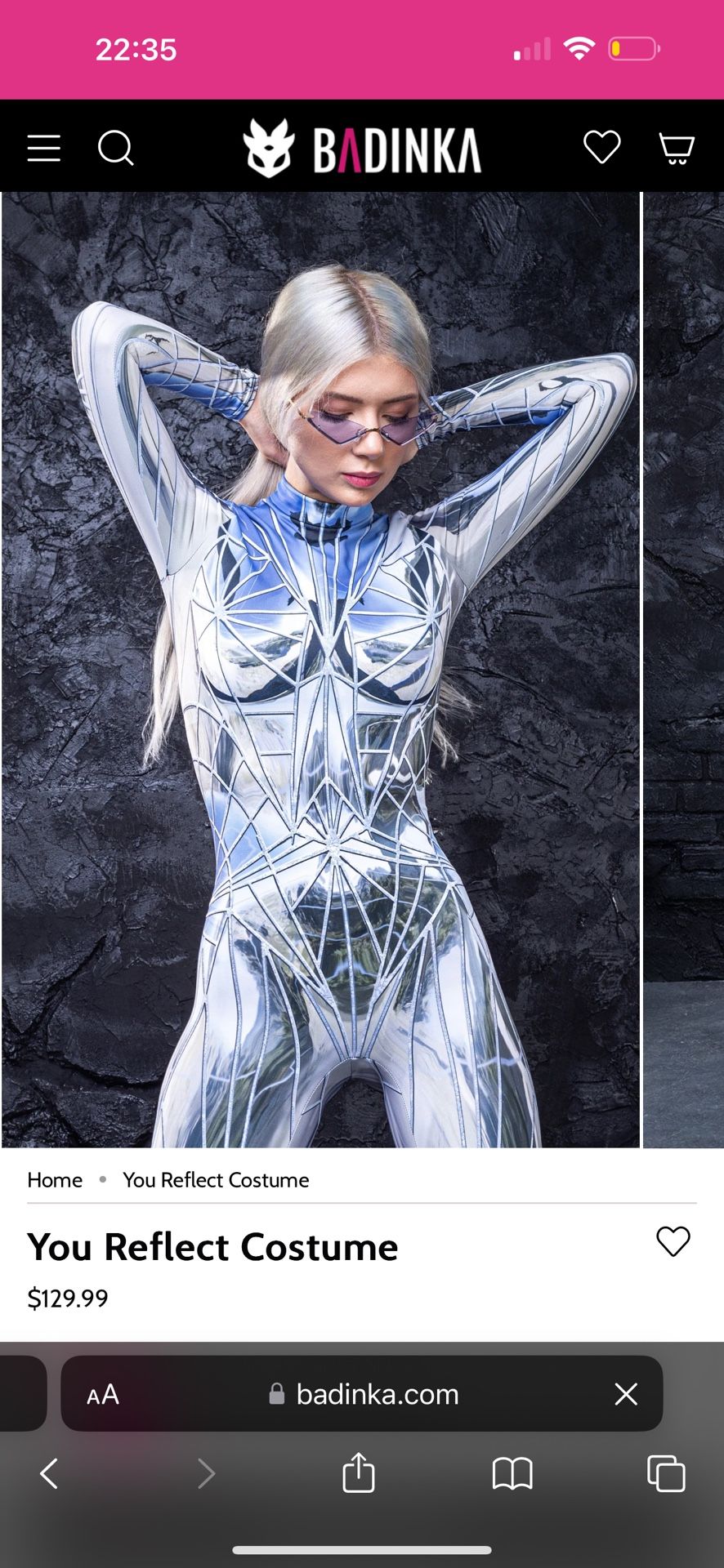 Badinka You Reflect Sexy Woman And Man’s Rave Outfit Size Small