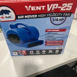 B-Air 1/4 HP Air Mover Blower Fan for Water Damage Restoration Carpet Dryer Floor Home and Plumbing Use in Blue (New) Open Box