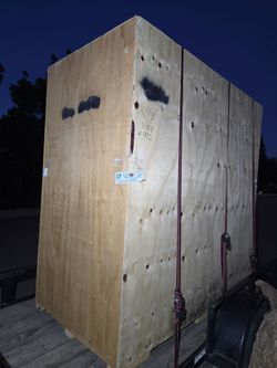 Large Wooden Storage Vault / Shipping Crate (with Door) – Great Condition