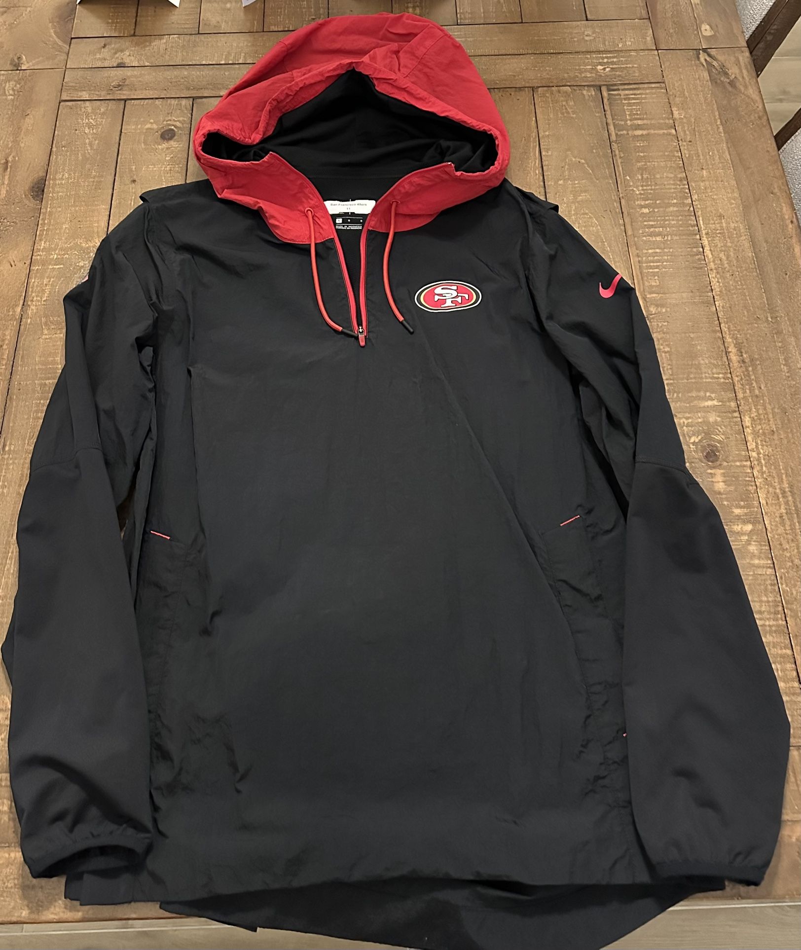Player Issued Brandon Aiyuk Nike 49ers Pullover Hoodie Sideline Jacket Mens Size Large