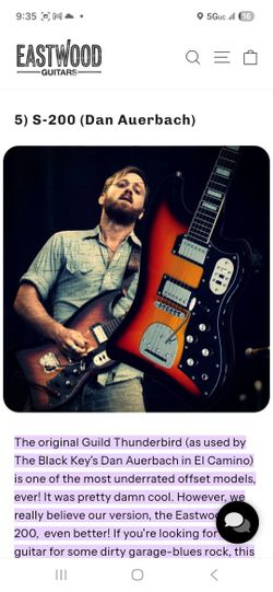 EASTWOOD J200 ELECTRIC GUITAR