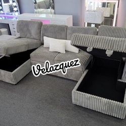 ✅️✅️4-Piece Convertible Sectional
Sleeper Sofa, Chaise Storage, Sofa Storage & USB Port✅️✅️
