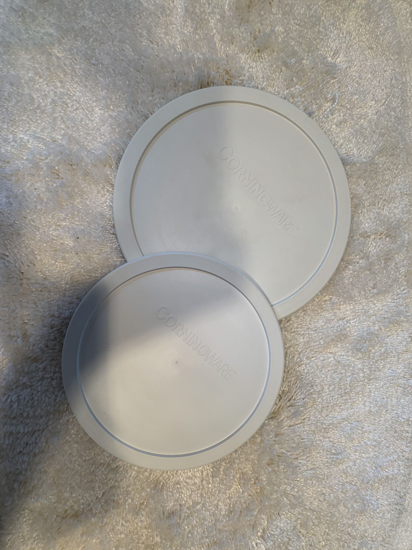 Set of 2 round Corningware lids