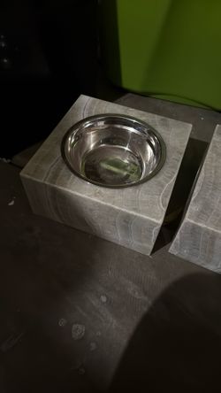 Set Of Real Stone Pet Bowls