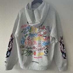 Chrome Blvck Off White Hearts Cross Grey Hoodie Matty Boy Words Hooded Top Hypebeast Sweatshirt Paris Designer Rhude Trapster Small A 