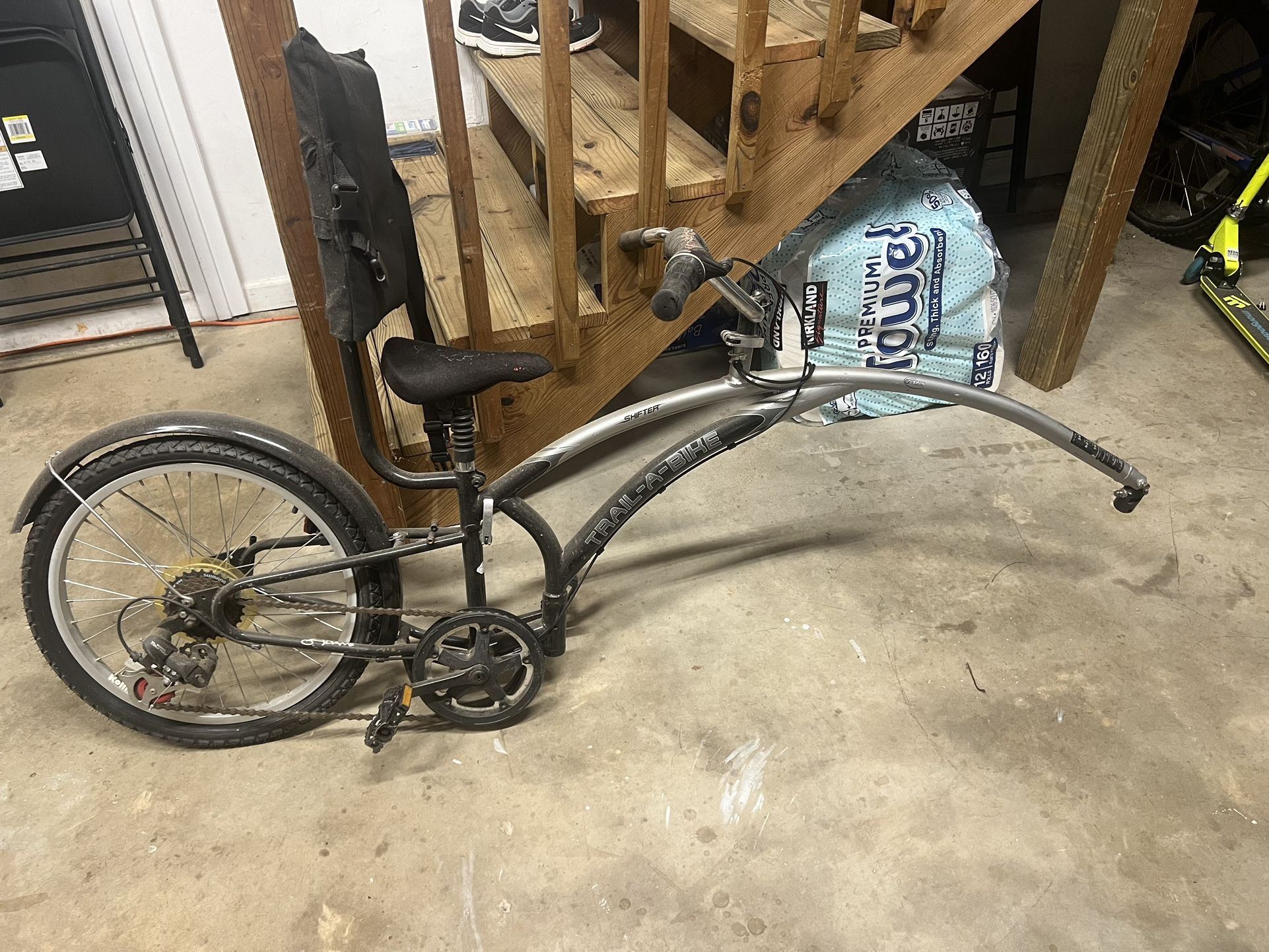 Adams Trail-A-Bike 20" SS Folding Black Half Wheeler Kid's Trailer