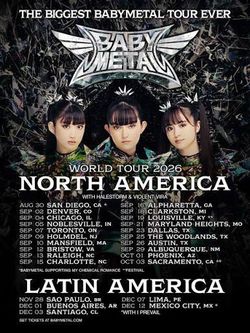 Baby metal World Tour 2026