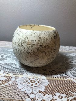 Round Ceramic Vase with Textured Finish