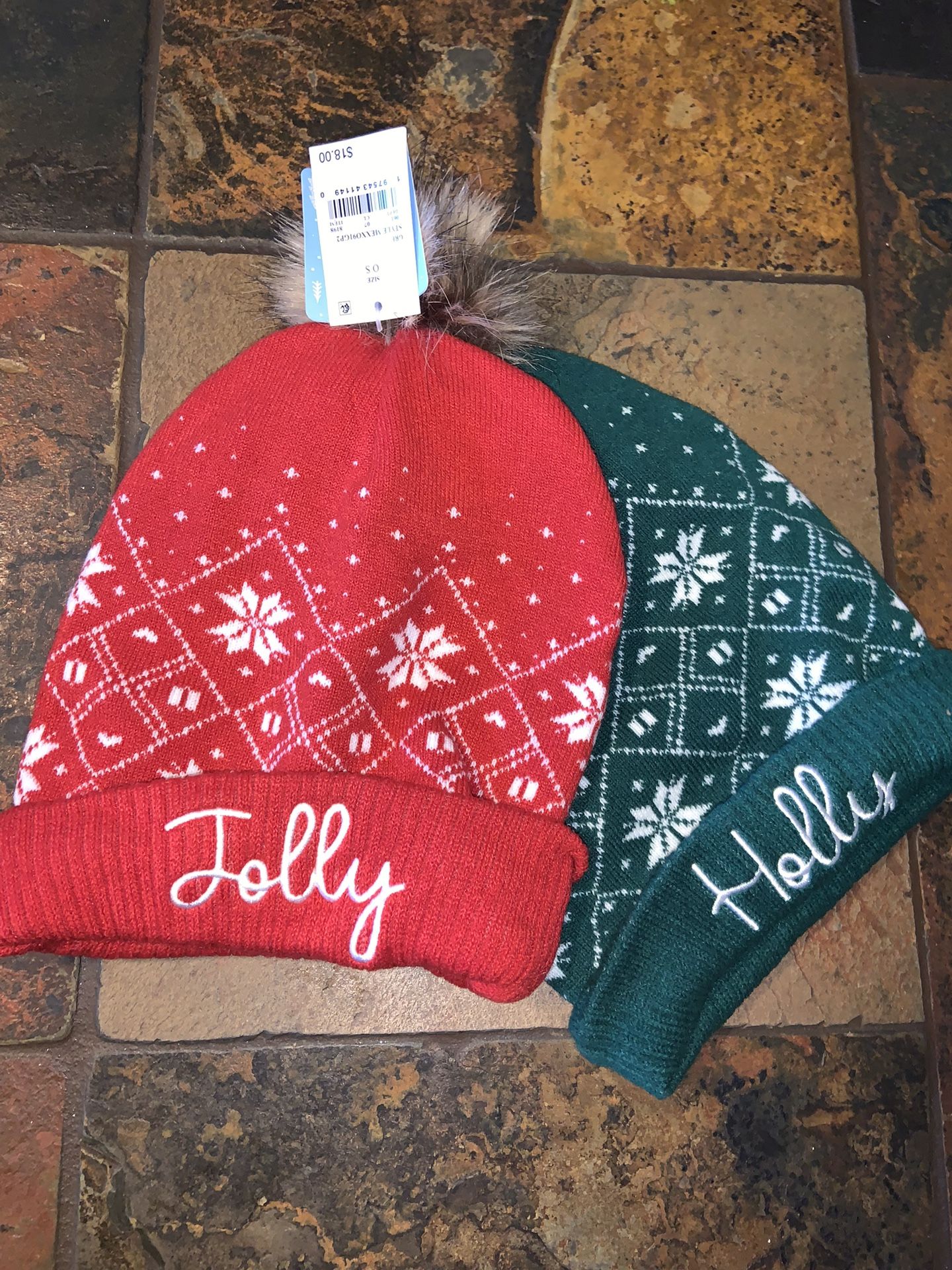 Holly/ Jolly 2pc Knit Beanie