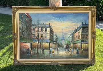 Paris Street Scene Canvas Painting