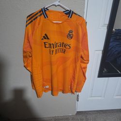 2024-2025 Authentic Away Real Madrid Long Sleeve. Mbappe #9