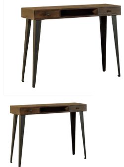 2-Drawer Console Table Dark Brown